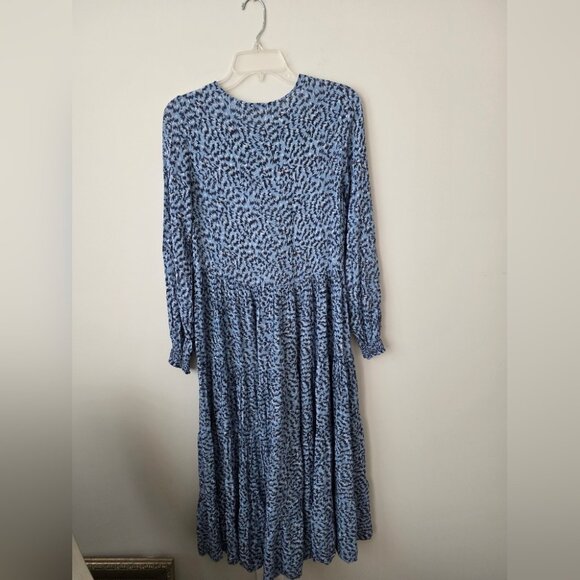 ZARA | Blue Printed Midi Dress Bloggers 4479/240  blue Sz SMALL - Picture 4 of 7